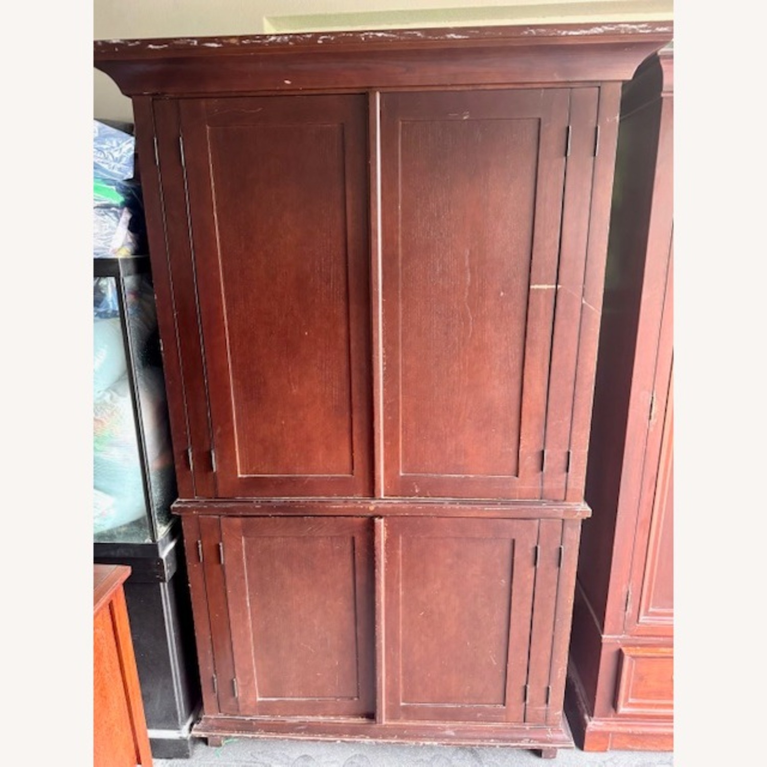 Ethan Allen Light Brown Wood Armoire - image-1