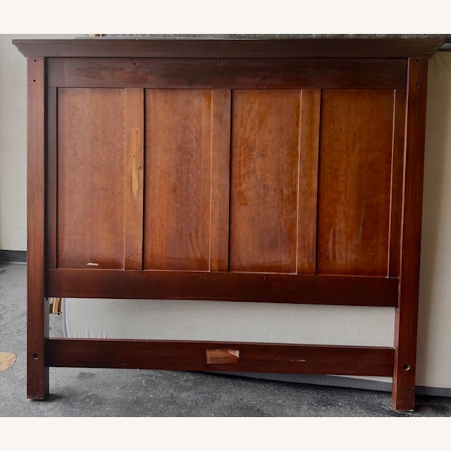 Vintage/Antique Finds Dark Brown Wood Queen Bed - image-1