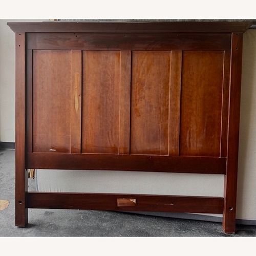 Used Vintage/Antique Finds Dark Brown Wood Queen Bed for sale on AptDeco