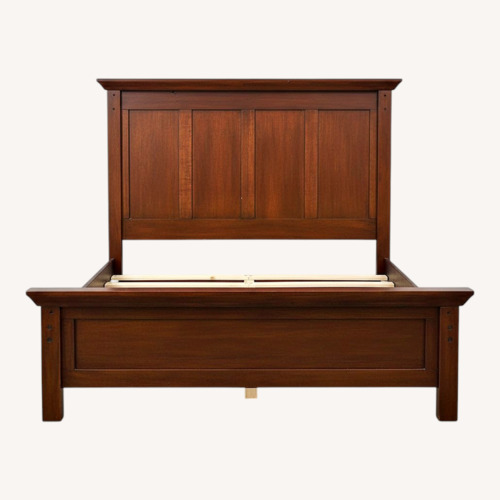 Used Vintage/Antique Finds Dark Brown Wood Queen Bed for sale on AptDeco