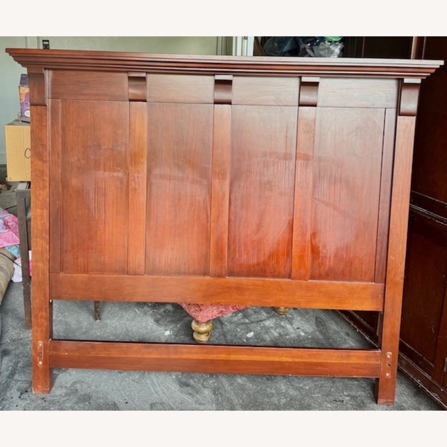 Vintage/Antique Finds Dark Brown Wood Queen Bed - image-2