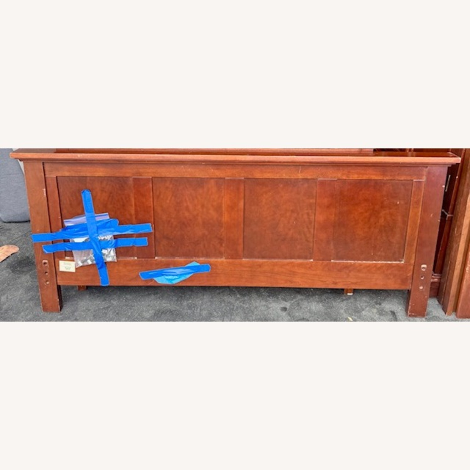 Vintage/Antique Finds Dark Brown Wood Queen Bed - image-3