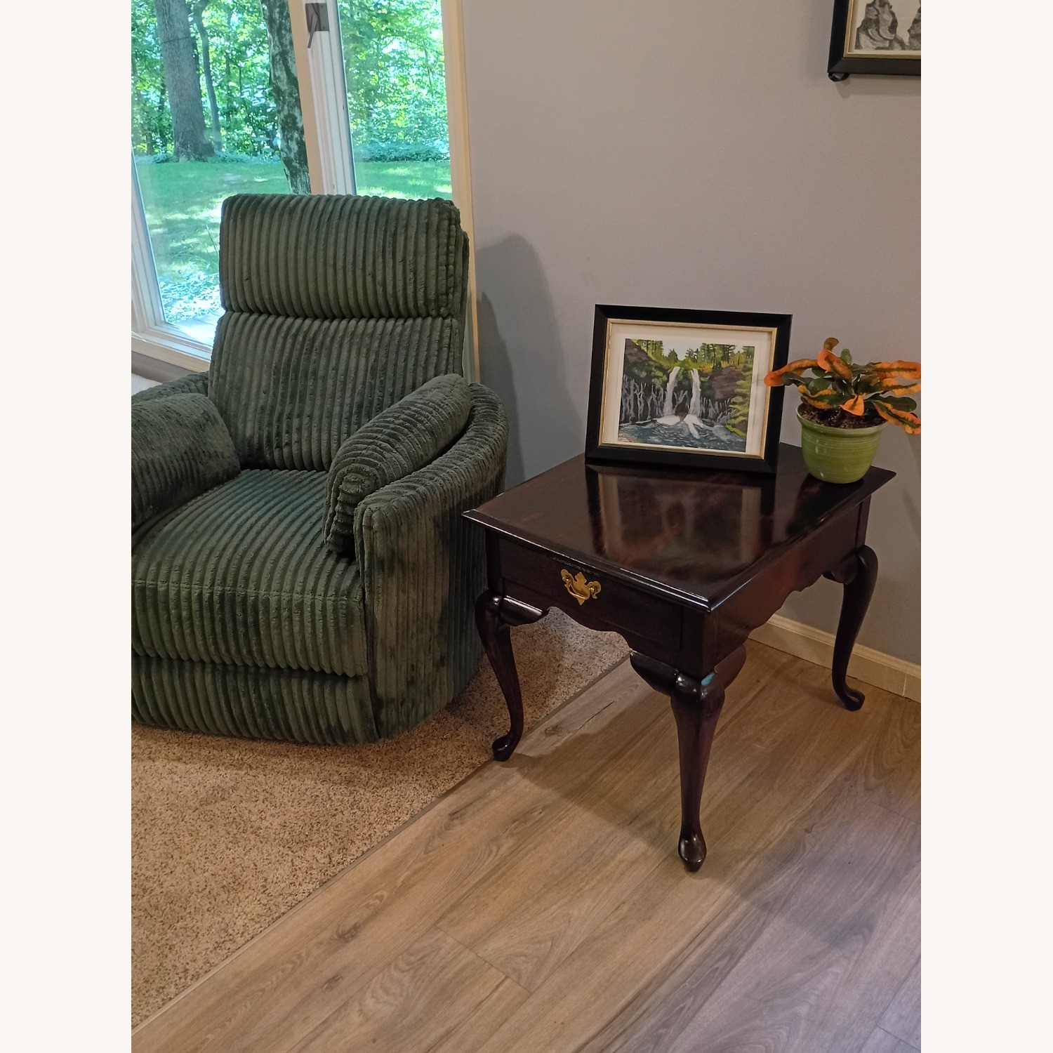 Broyhill Furniture Dark Brown Wood Side Table - image-2