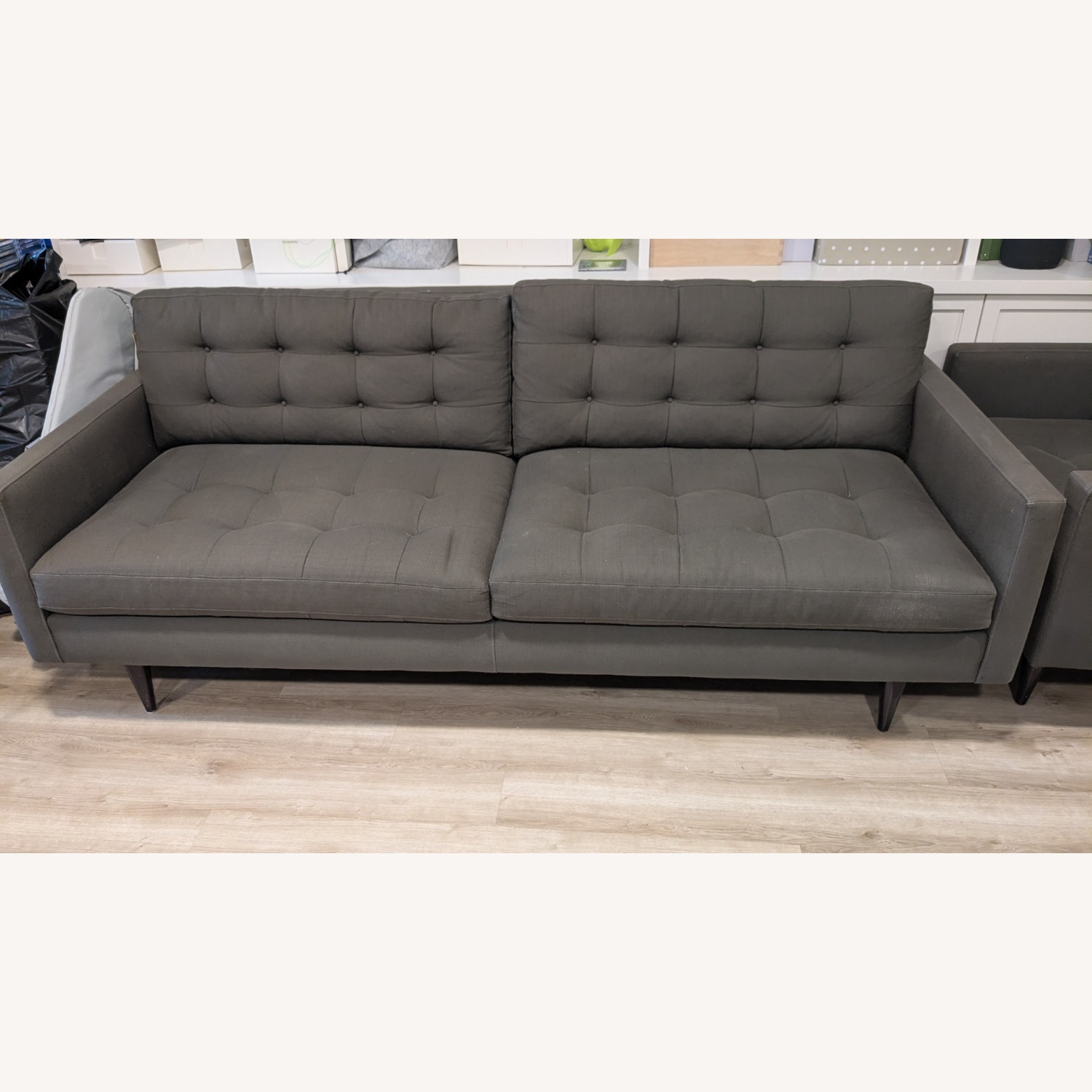 Crate & Barrel Petrie Dark Gray Fabric 3+ Seater Sofa - image-3