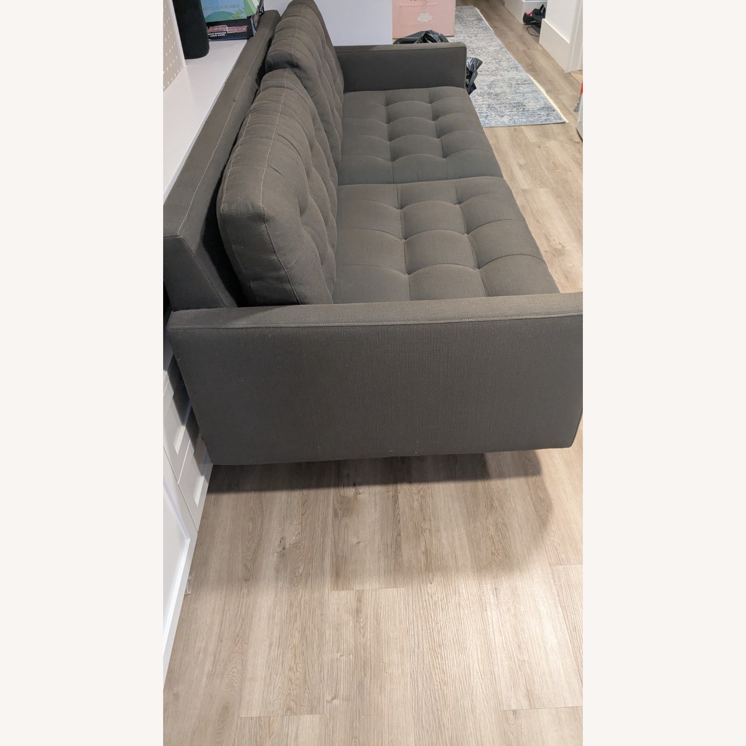 Crate & Barrel Petrie Dark Gray Fabric 3+ Seater Sofa - image-1