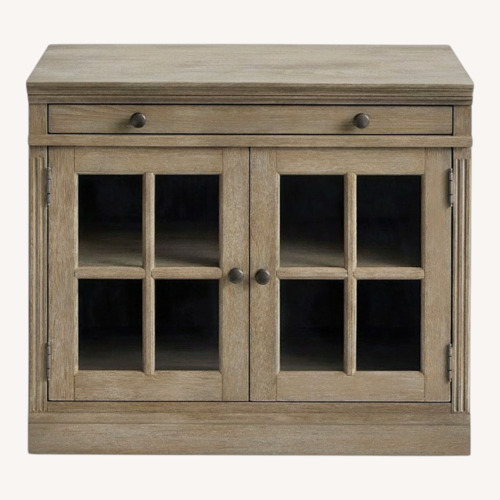 Used Pottery Barn Livingston Double Glass Door Cabinet (35") for sale on AptDeco