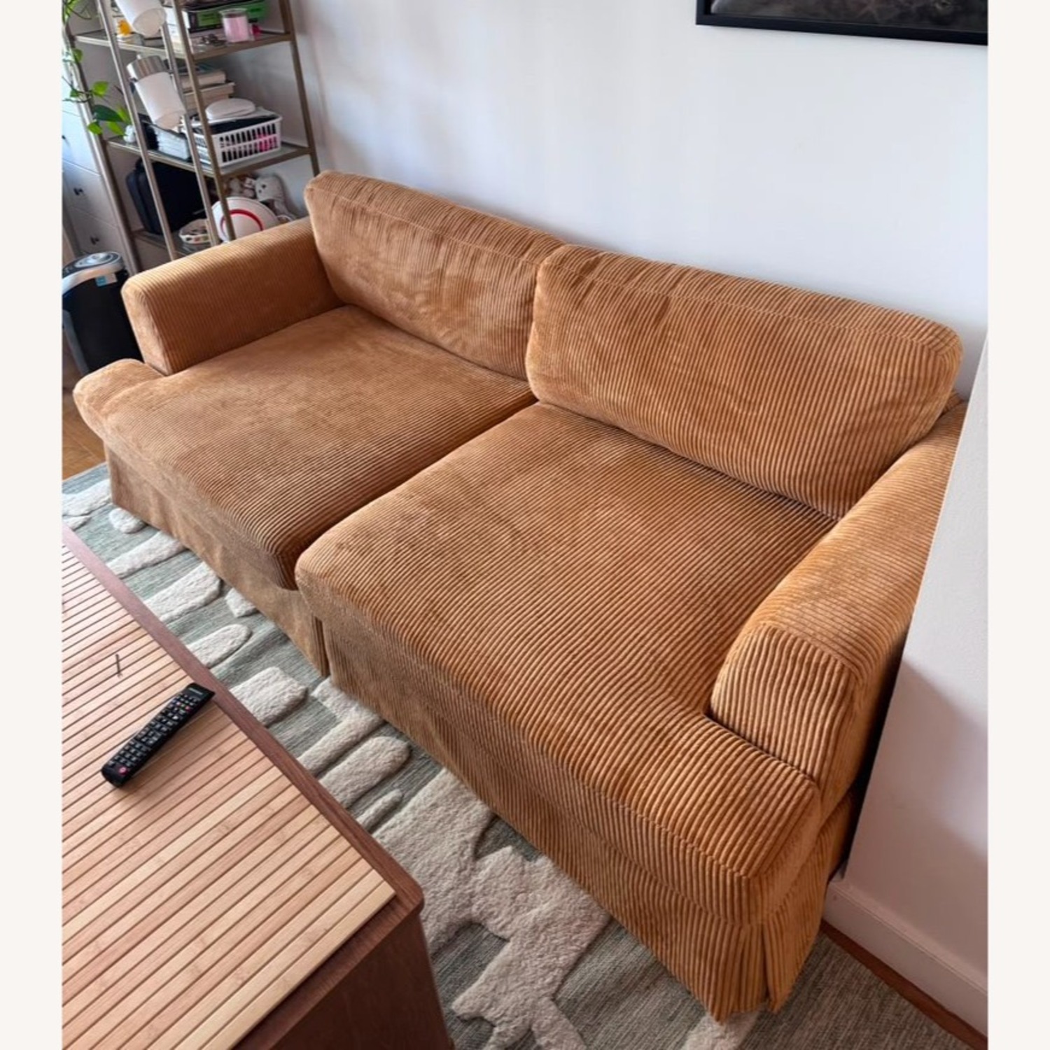Wade Logan Yellow Corduroy 3 Seater Sofa - image-2