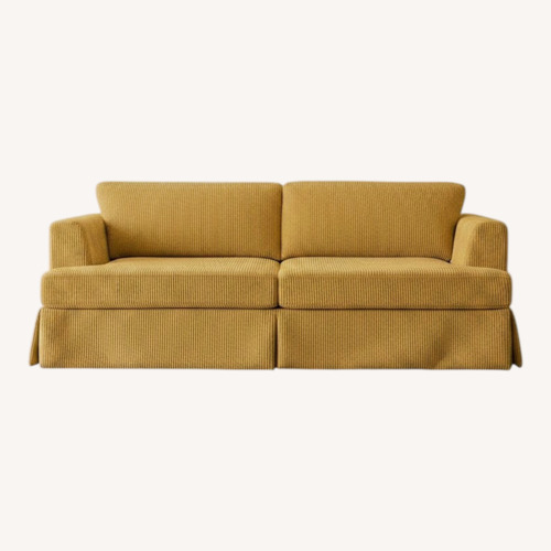 Used Wade Logan Yellow Corduroy 3 Seater Sofa for sale on AptDeco