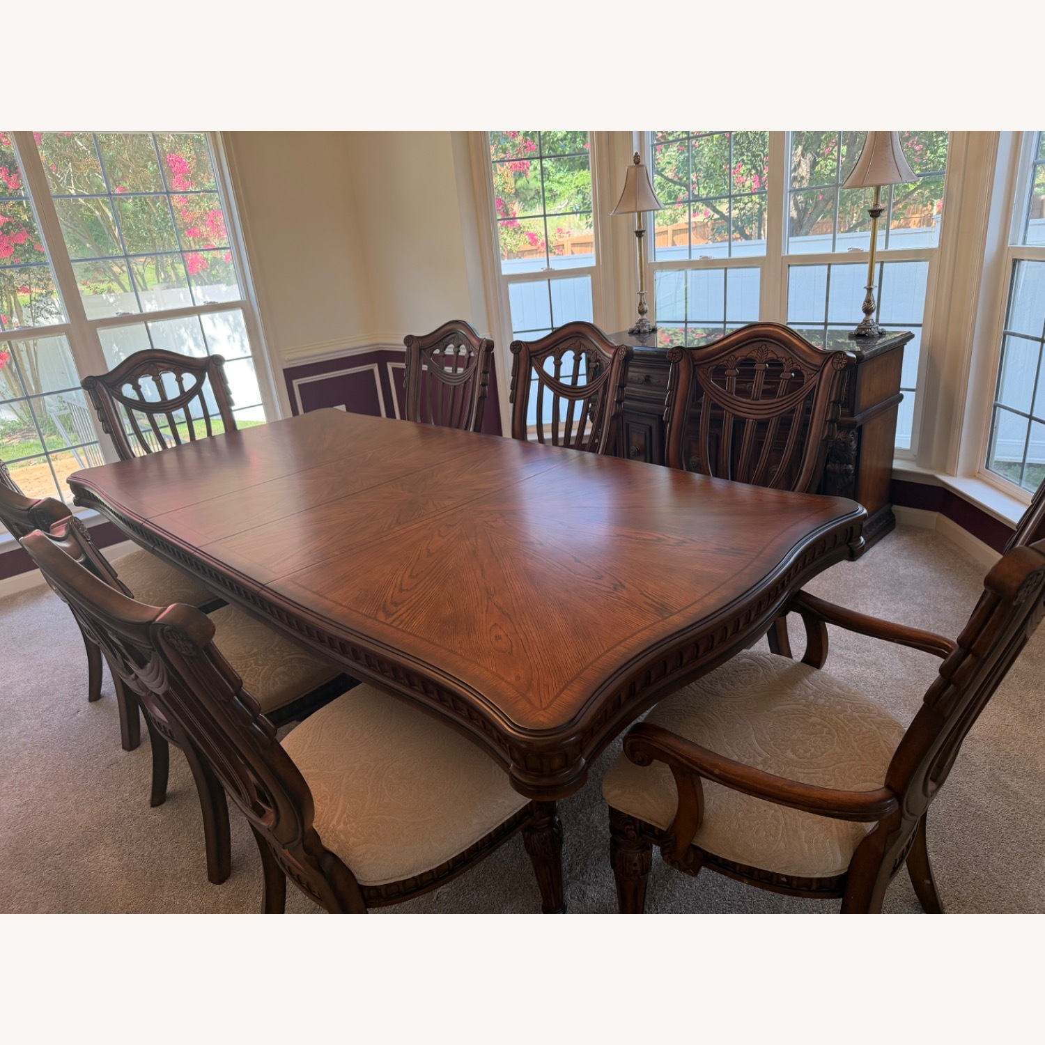 Solid Wood Table With 8 Chairs  - image-3