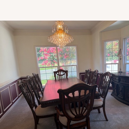 Used Solid Wood Table With 8 Chairs  for sale on AptDeco