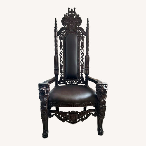 Used Mahogany Wood Hand Carved King Chair  for sale on AptDeco