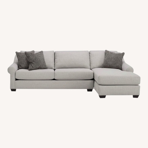 Used Raymour & Flanigan Thatcher White Fabric 2 Piece Sectional for sale on AptDeco