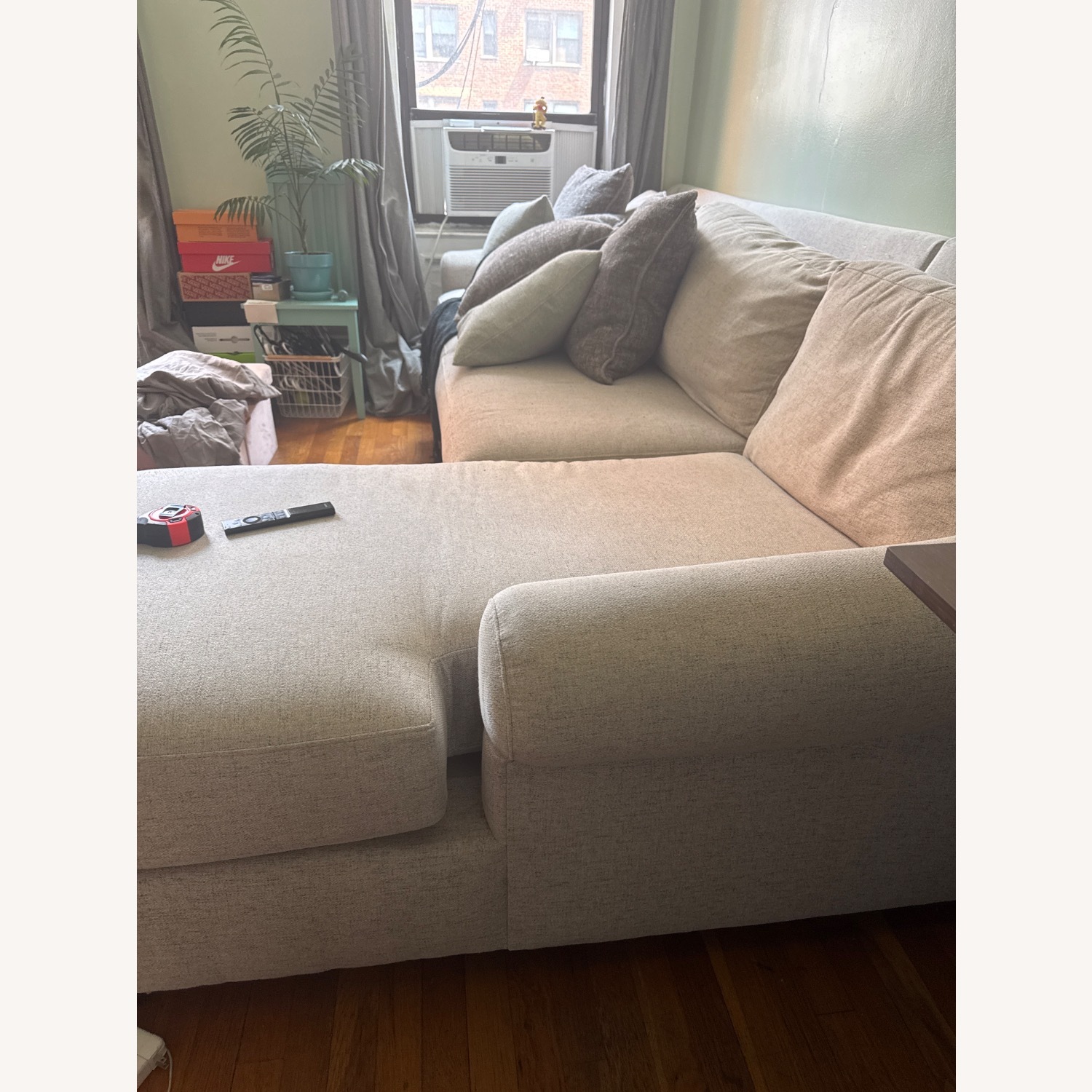 Raymour & Flanigan Thatcher White Fabric 2 Piece Sectional - image-3