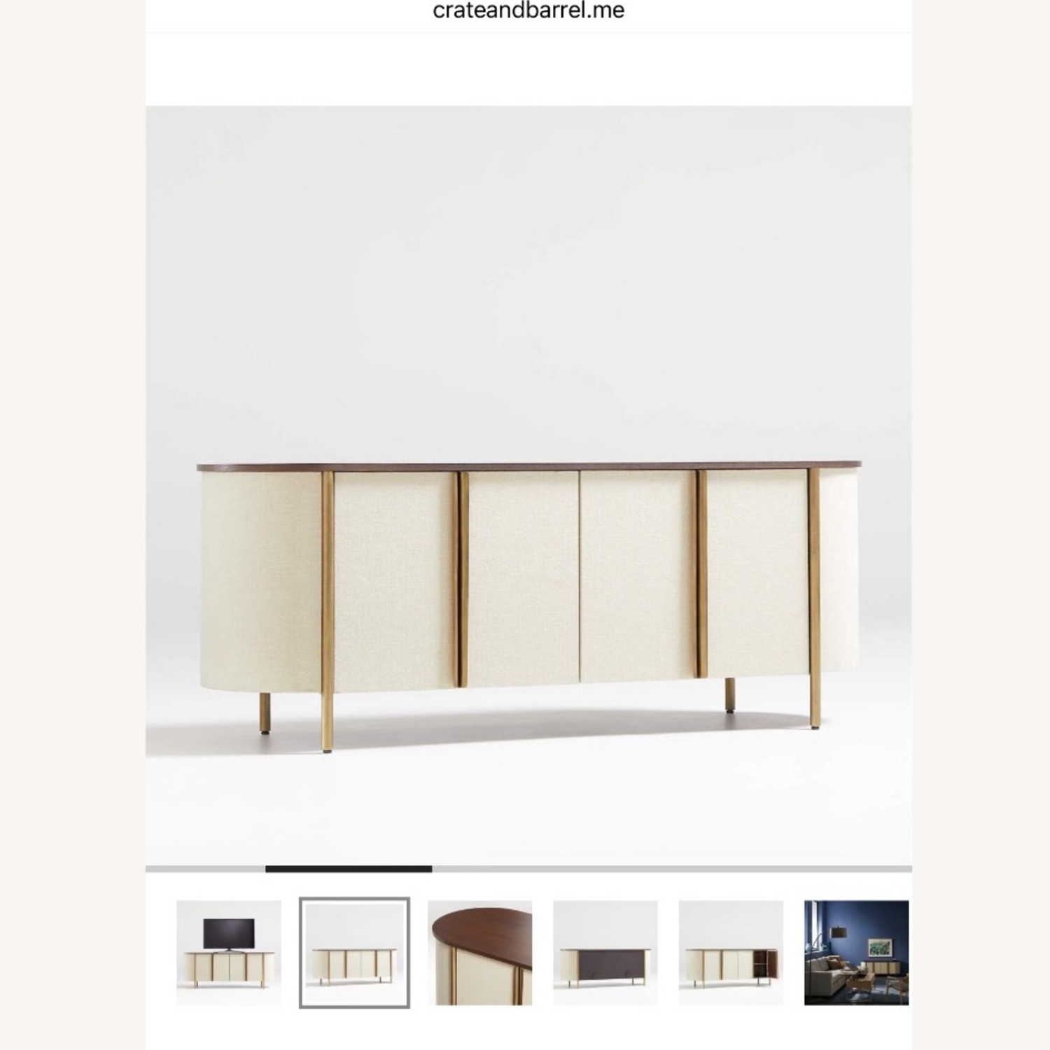 Crate & Barrel Dark Wood Media Storage Avedore 64” - image-3