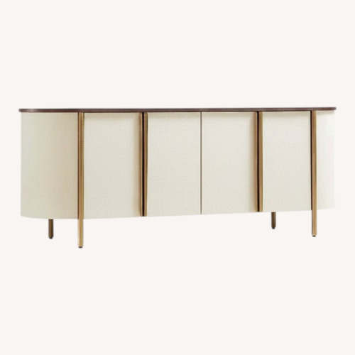 Used Crate & Barrel Dark Wood Media Storage Avedore 64” for sale on AptDeco