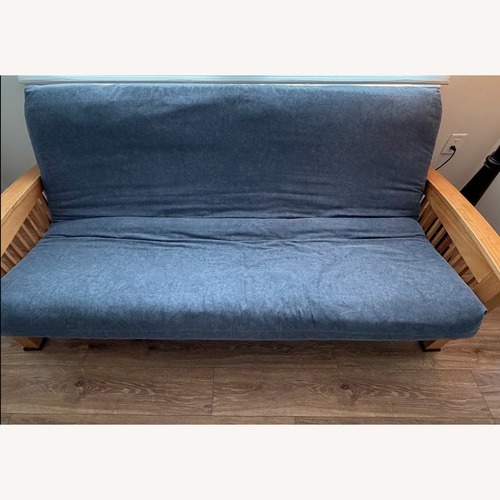 Used Futon Sofa & Futon Chair - Sold as a Pair for sale on AptDeco