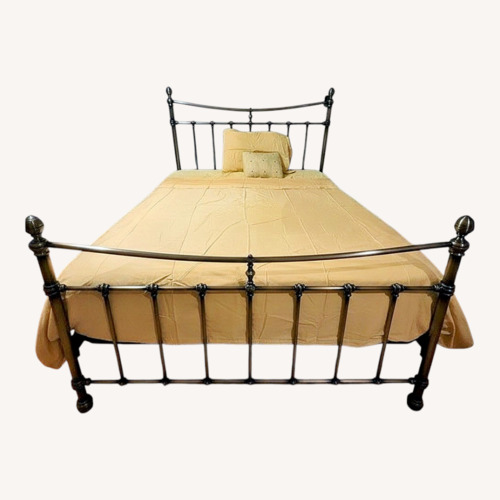 Used Sleepy's Brass Queen Bed Frame for sale on AptDeco