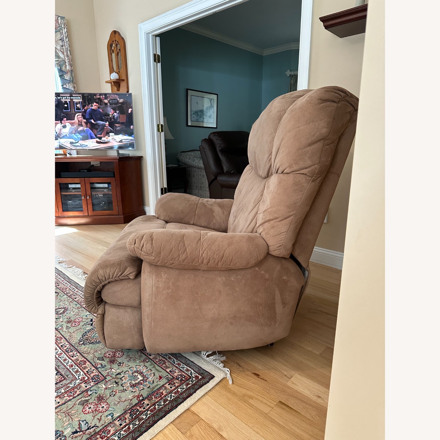 Light Brown Fabric Recliner - image-1