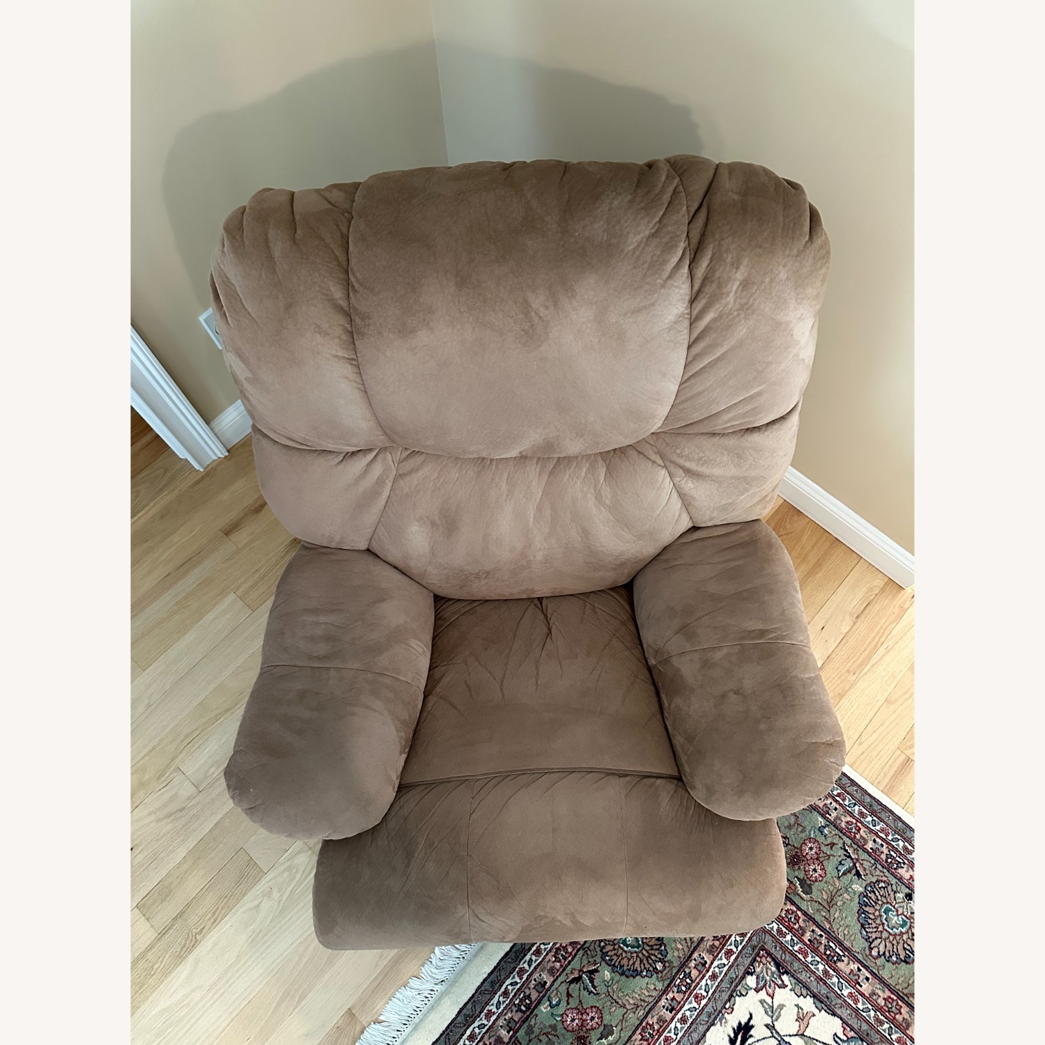 Light Brown Fabric Recliner - image-5