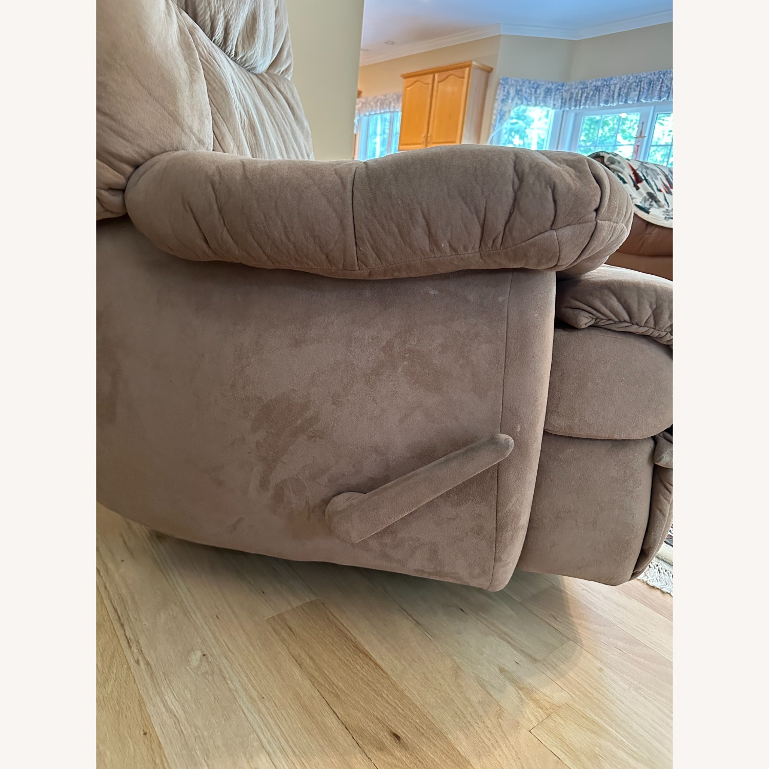 Light Brown Fabric Recliner - image-4