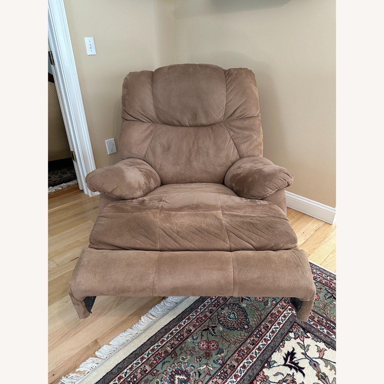 Light Brown Fabric Recliner - image-2