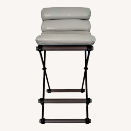 Used Thomas Hayes Light Gray Leather Stools for sale on AptDeco