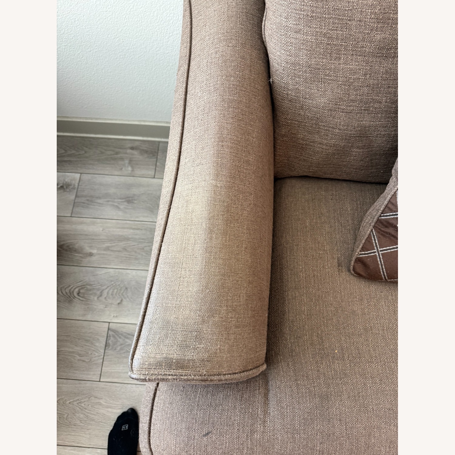 Dark Brown Fabric 3+ Seater Sofa - image-2