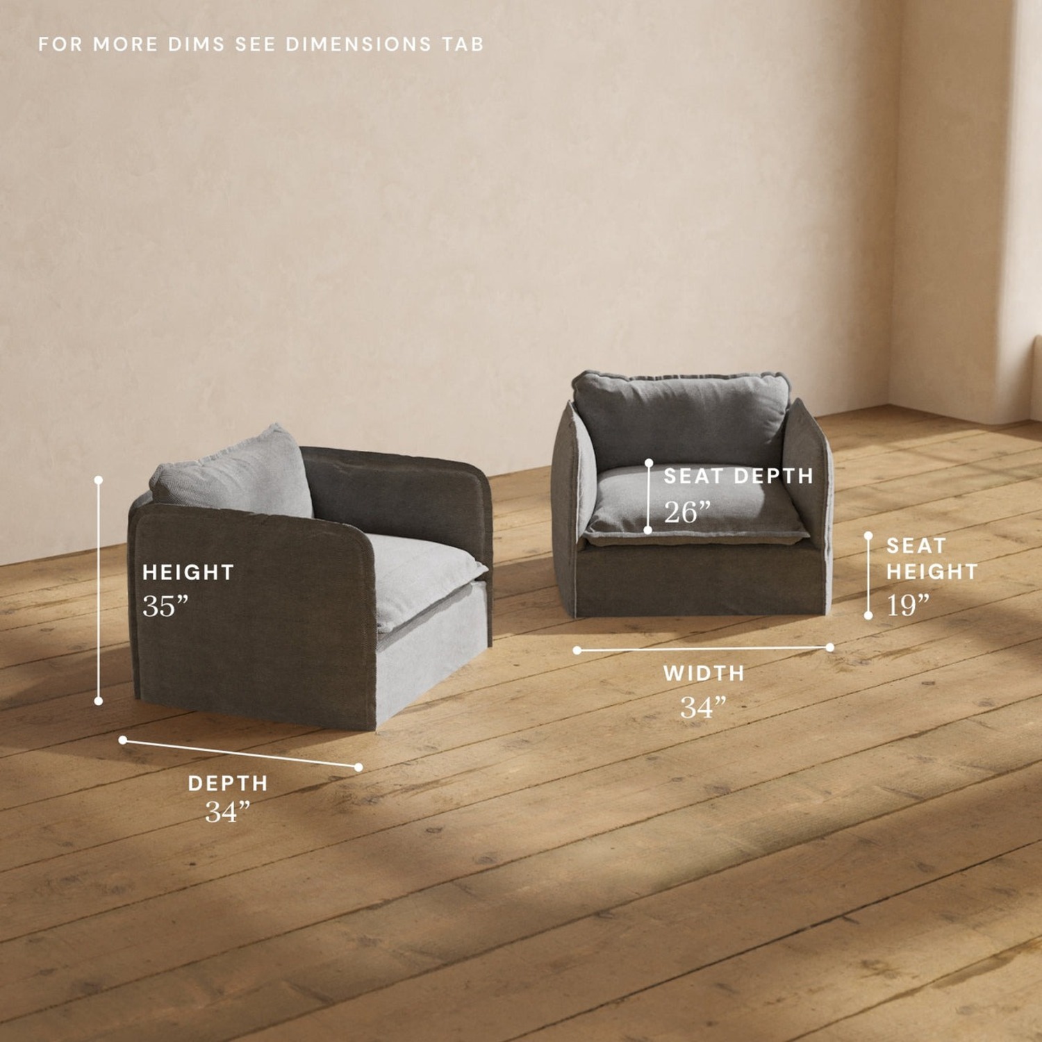 Anabei Modular Armchair Set in Ash | Relaxed Blend - image-3