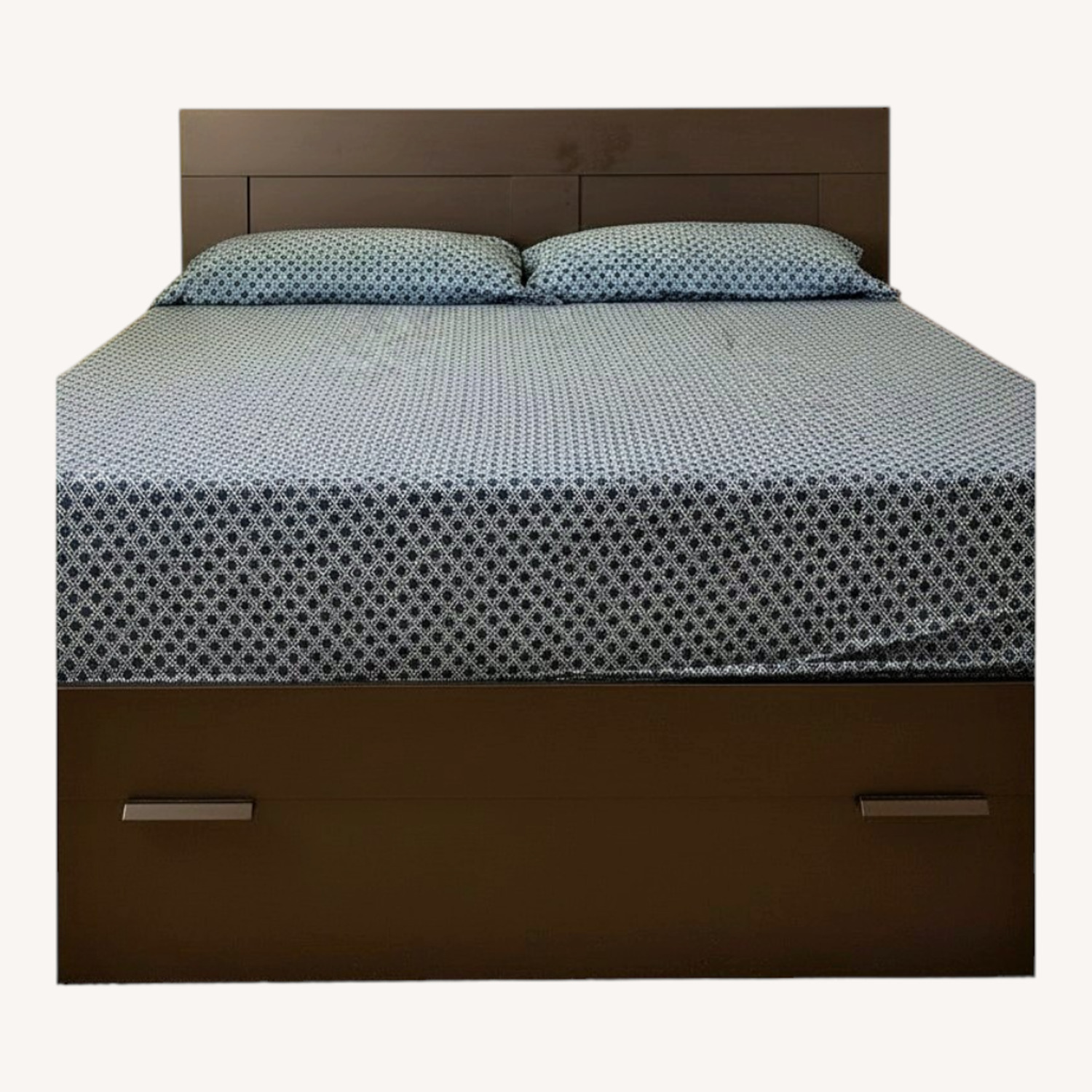 Black Wood Queen Bed - image-0