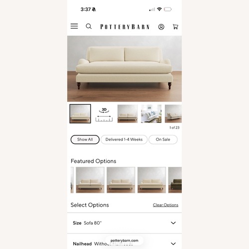 Used Pottery Barn Carlisle 2 Seater Sofa for sale on AptDeco