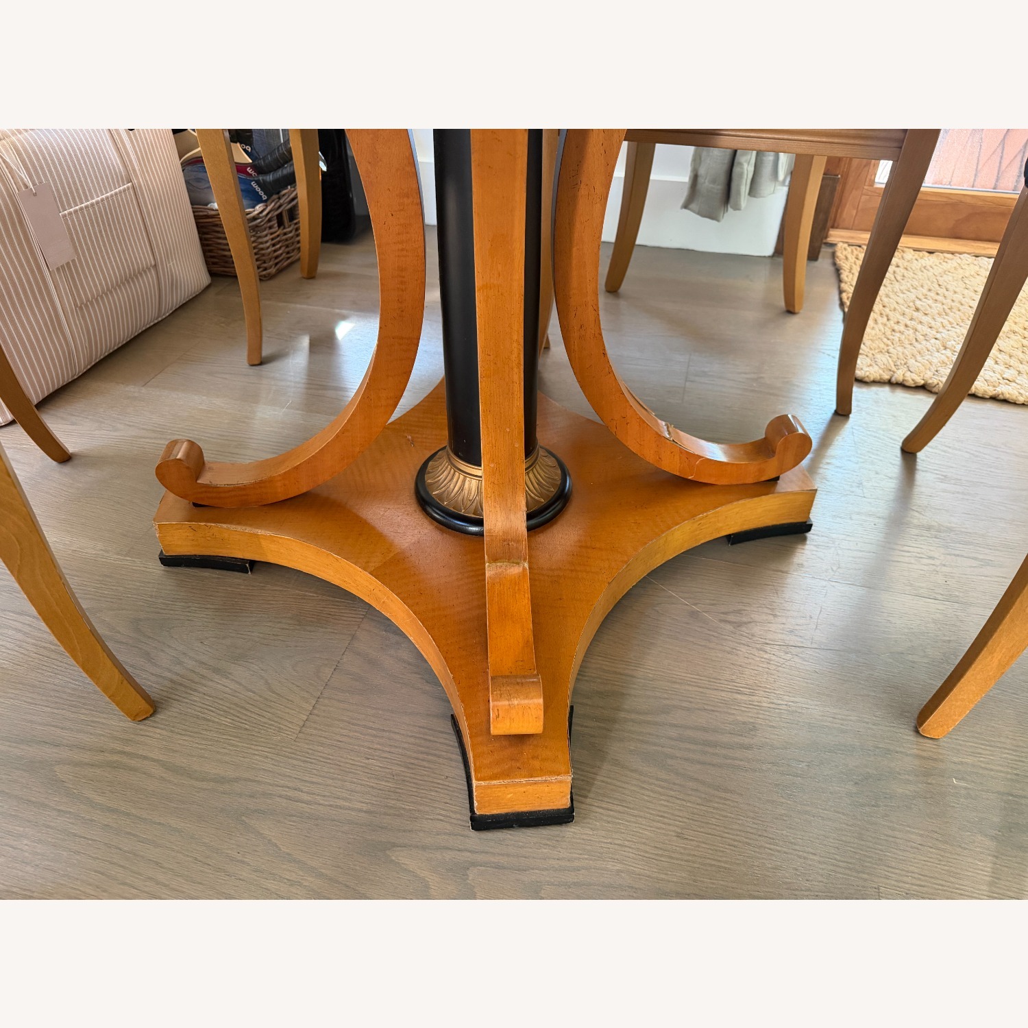  Biedermeier Round Dining Table, Two 18in Leaves - image-2