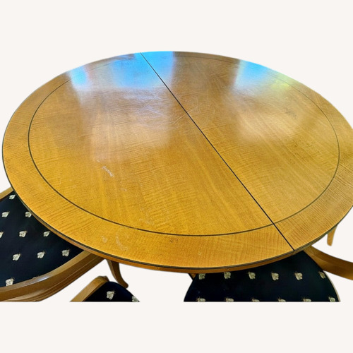 Used  Biedermeier Round Dining Table, Two 18in Leaves for sale on AptDeco