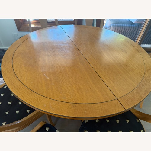 Used  Biedermeier Round Dining Table, Two 18in Leaves for sale on AptDeco