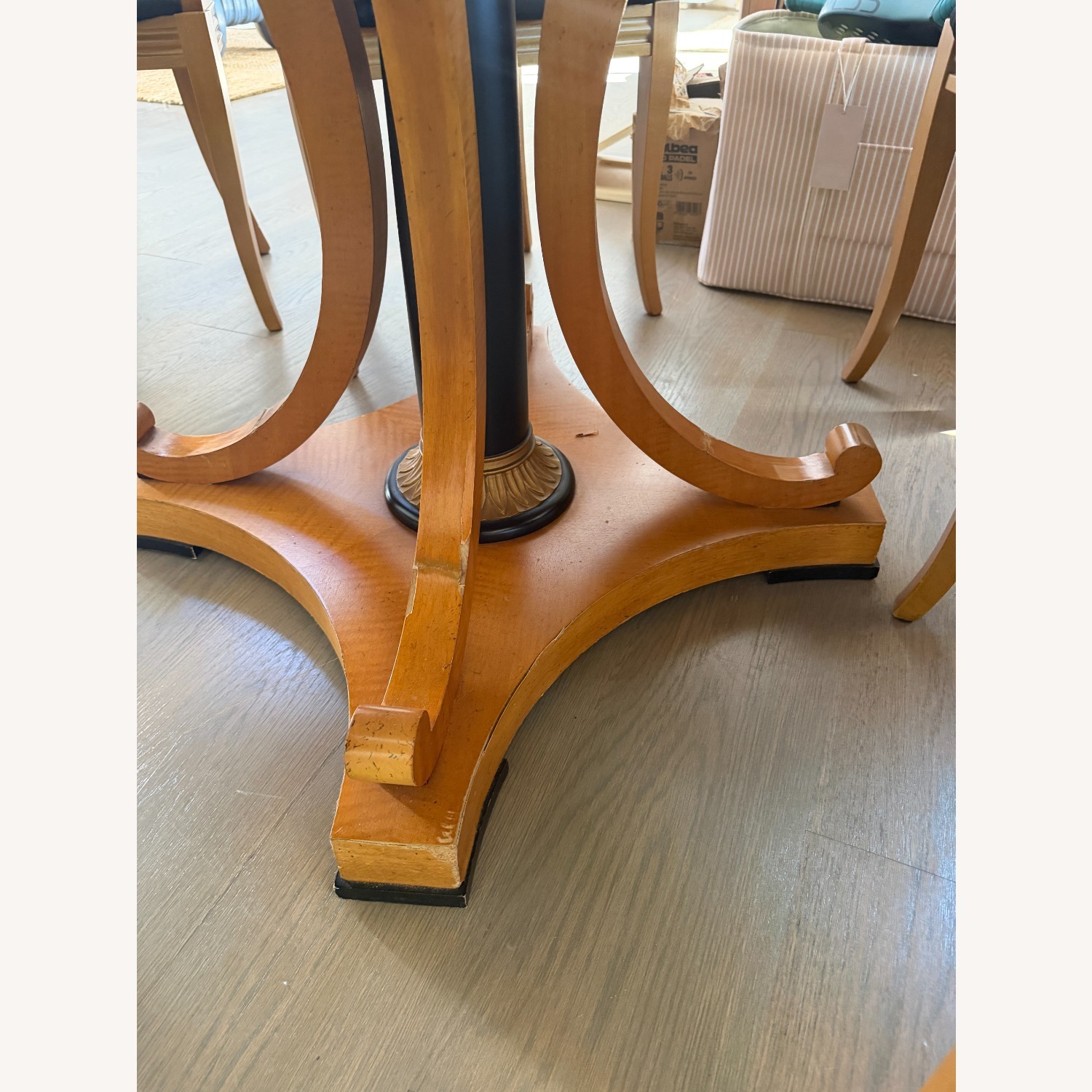  Biedermeier Round Dining Table, Two 18in Leaves - image-4