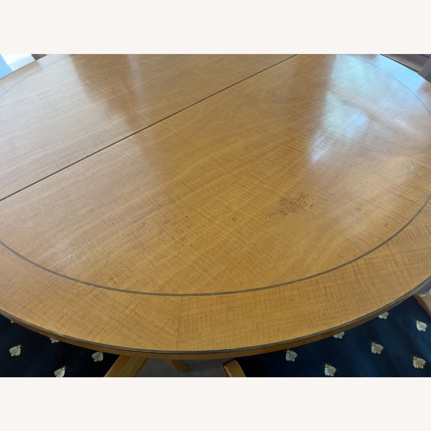  Biedermeier Round Dining Table, Two 18in Leaves - image-3