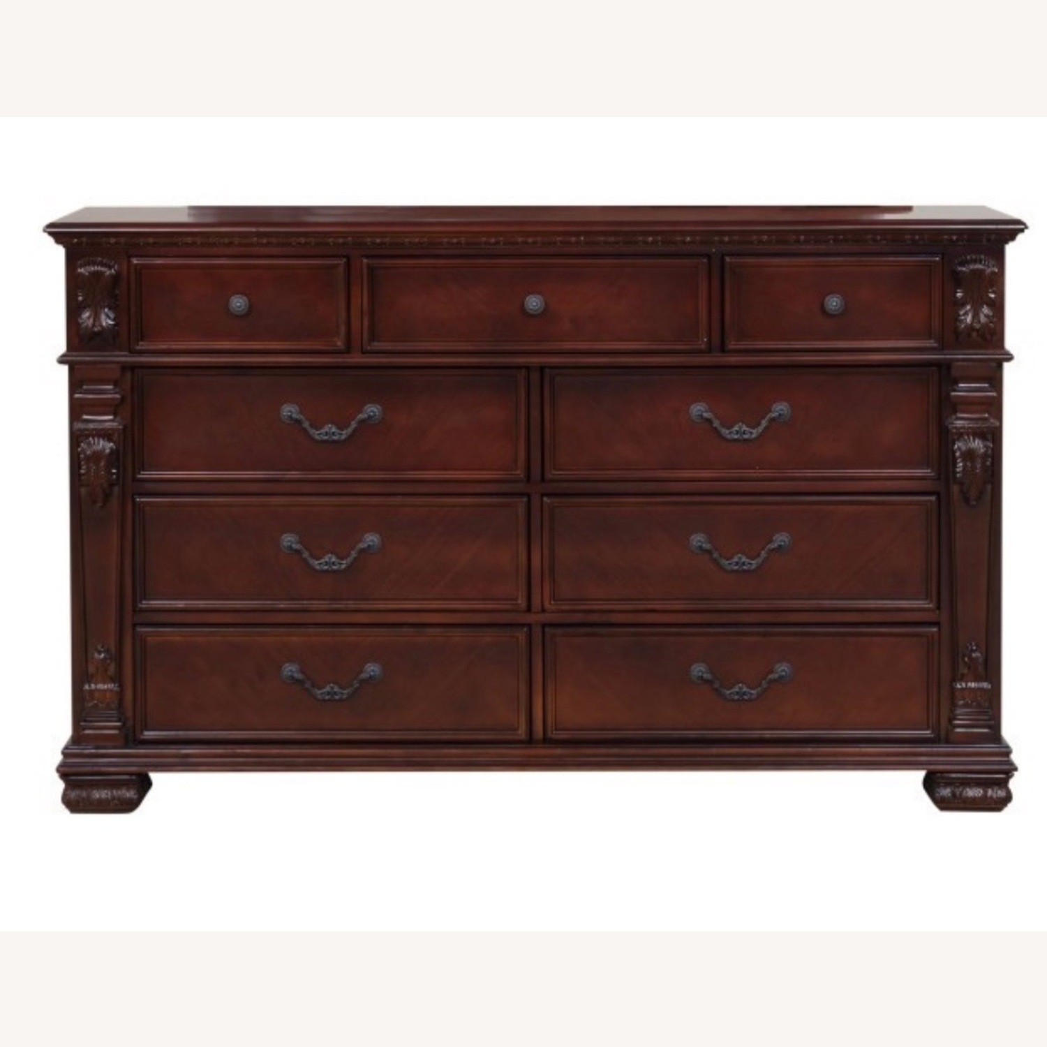 Dark Cherry Wood Dresser with LED - image-1