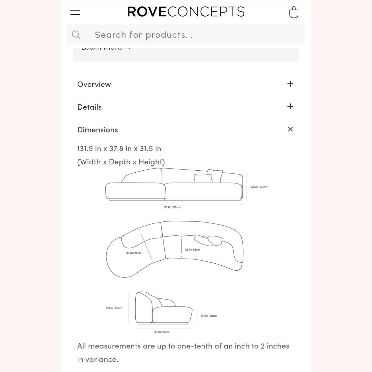 Rove Concepts Reya Curved Sectional - image-6