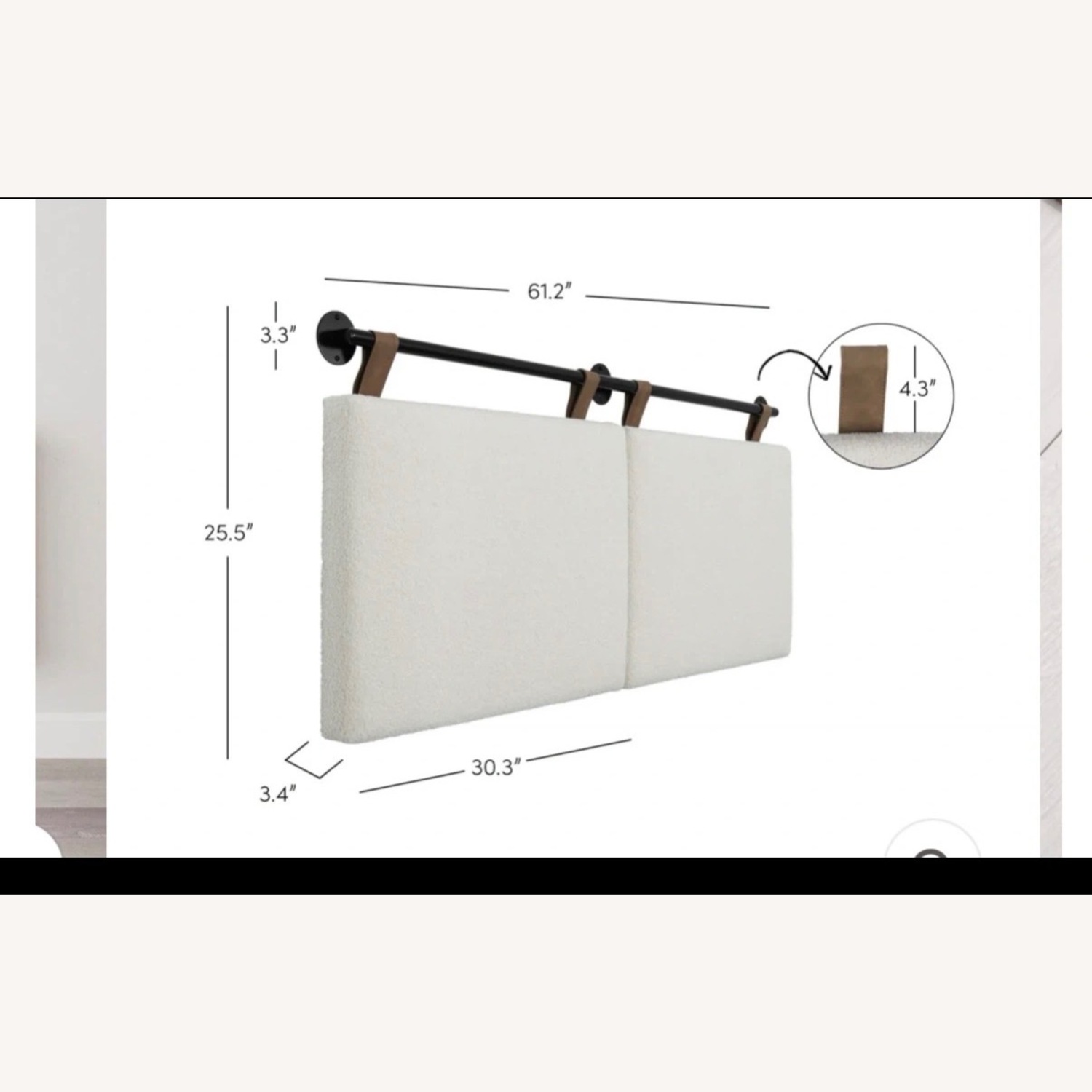 Nathan James White Boucle Headboard - image-4