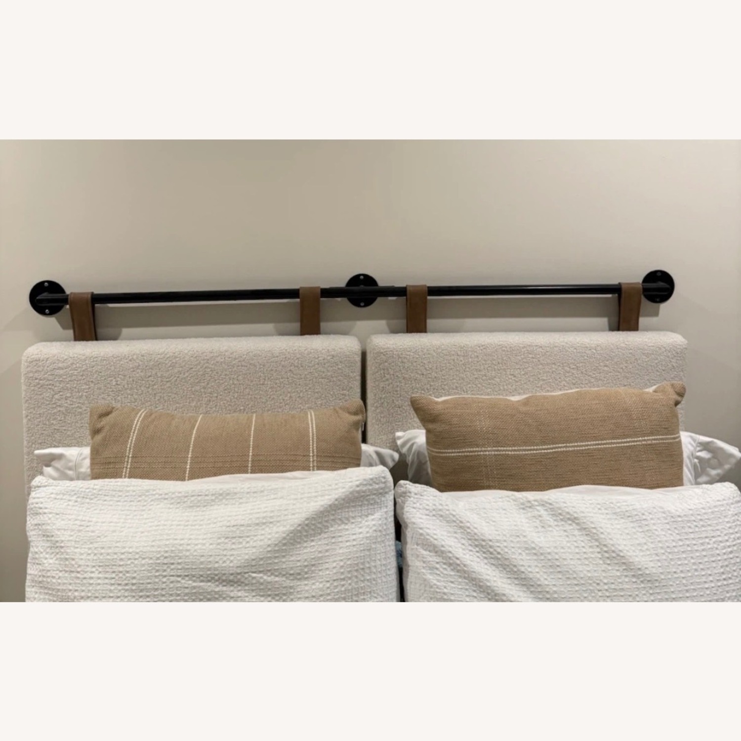 Nathan James White Boucle Headboard - image-1
