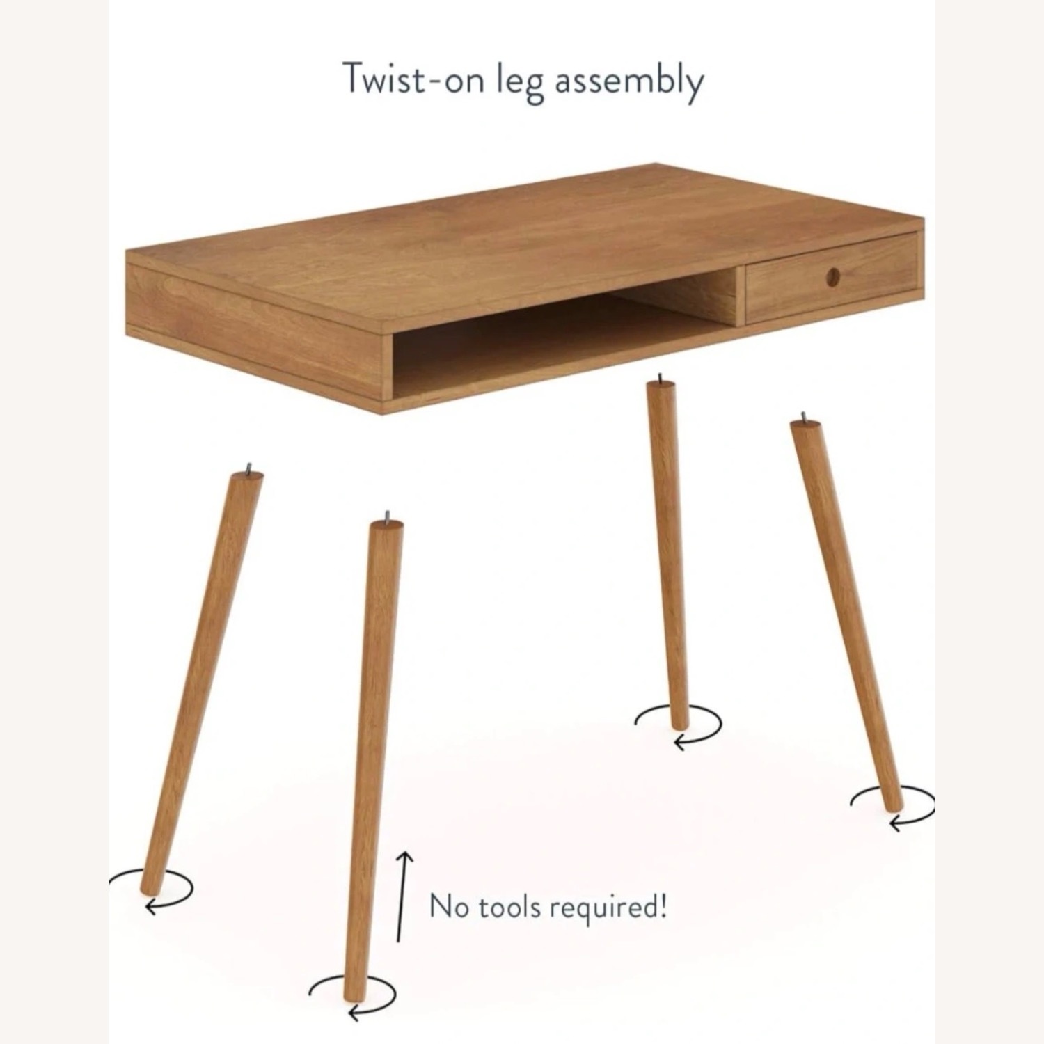 Nathan James Dark Brown Wood Desk - image-3