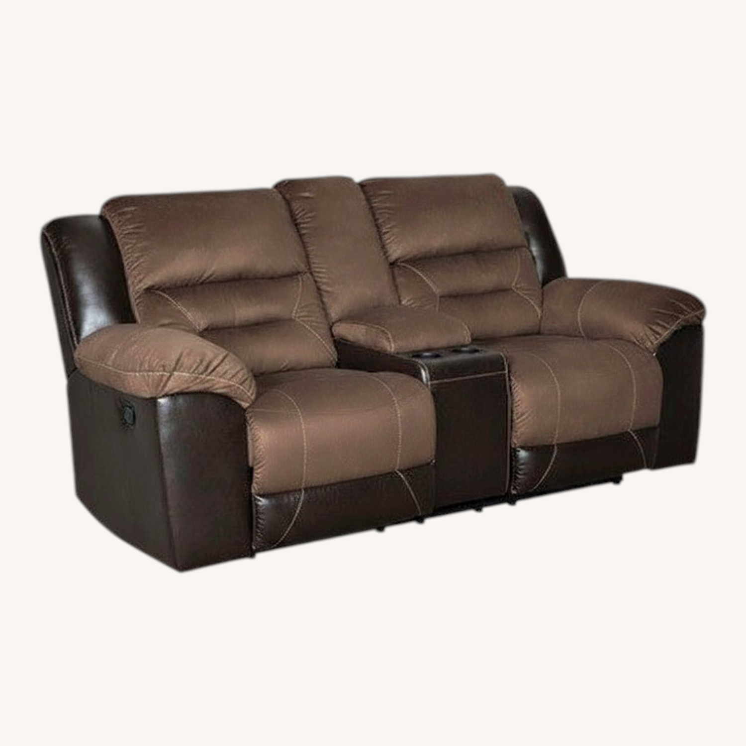 Ashley Furniture Earhart Dark Brown Fabric Loveseat - image-0