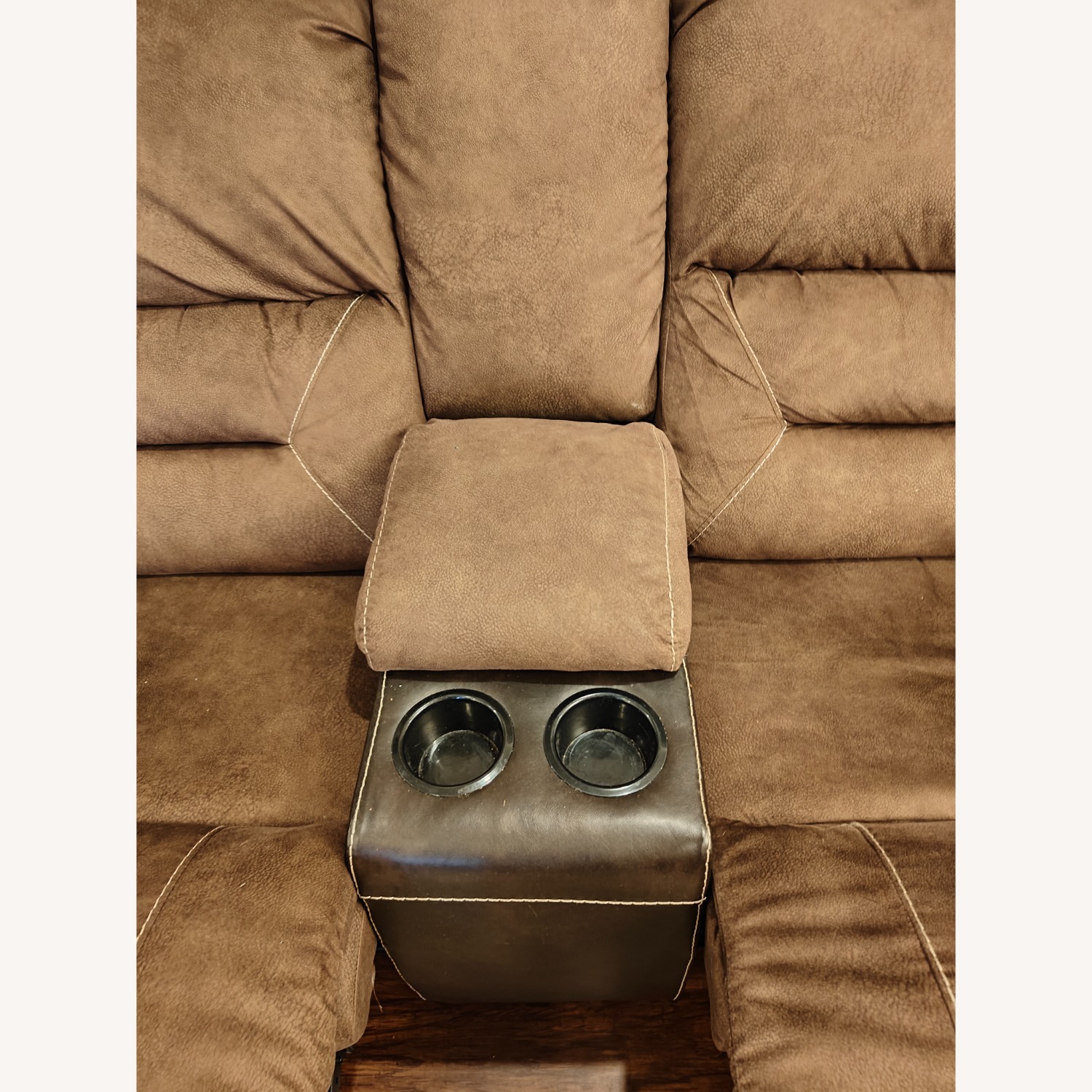 Ashley Furniture Earhart Dark Brown Fabric Loveseat - image-4
