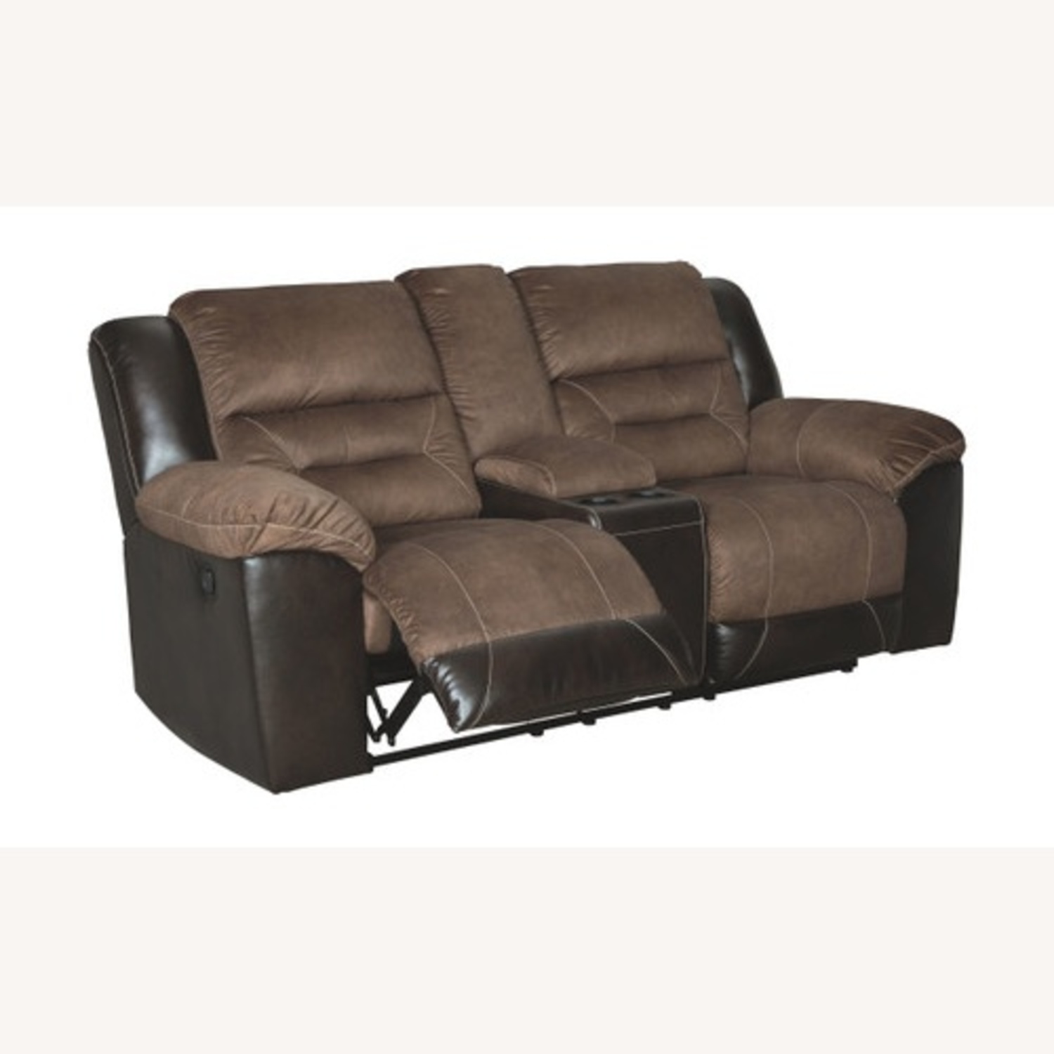 Ashley Furniture Earhart Dark Brown Fabric Loveseat - image-8