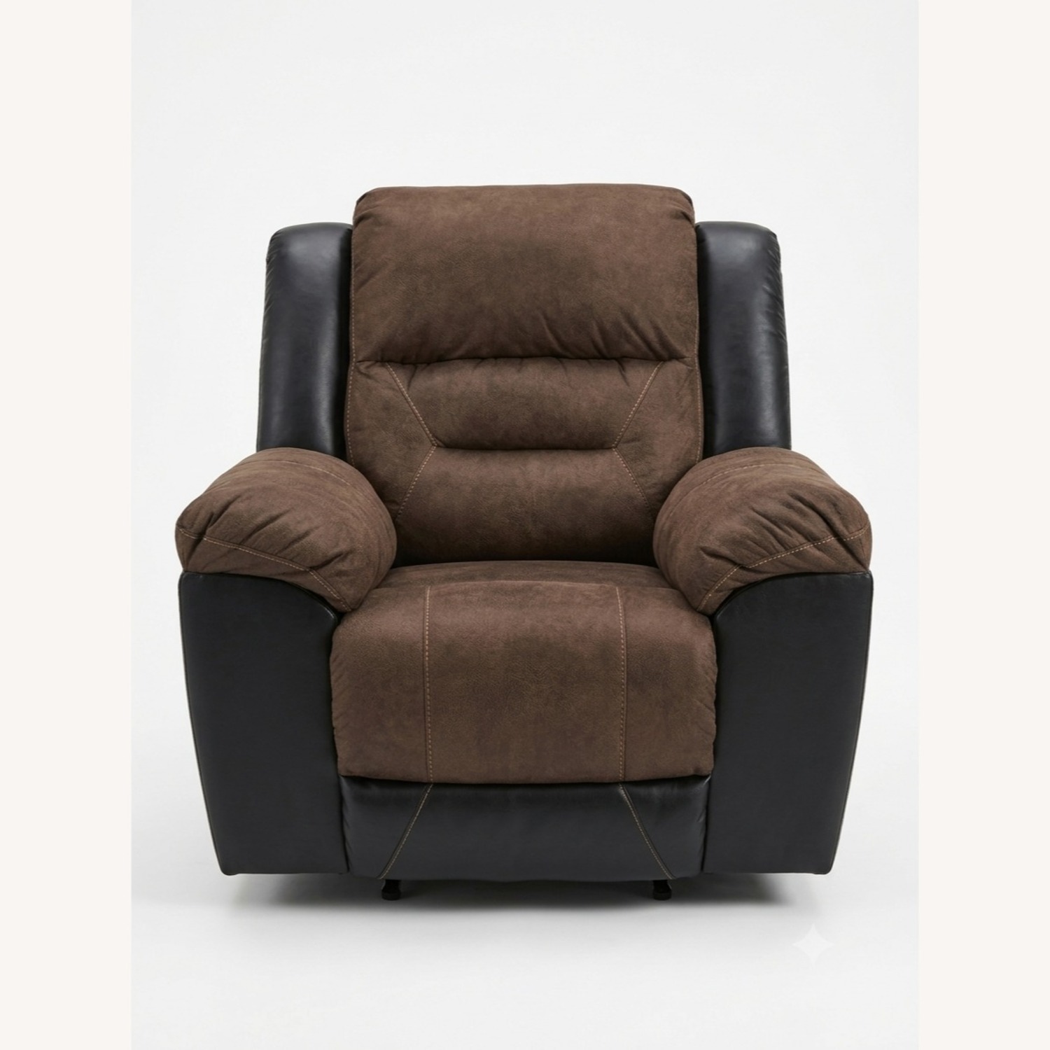 Ashley Furniture Earhart Dark Brown Fabric Recliner - image-1