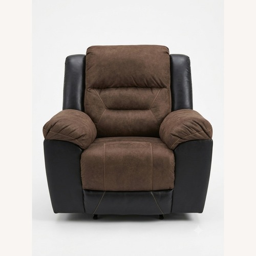 Used Ashley Furniture Earhart Dark Brown Fabric Recliner for sale on AptDeco