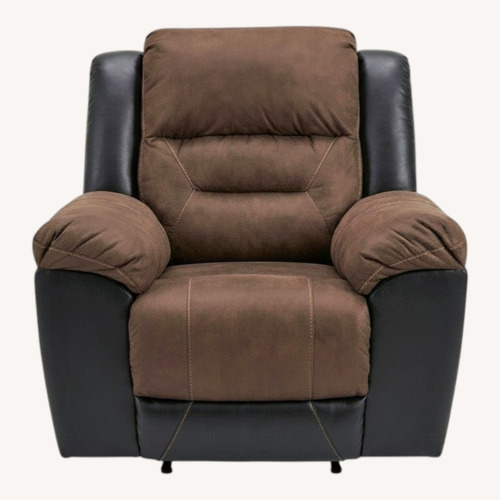 Used Ashley Furniture Earhart Dark Brown Fabric Recliner for sale on AptDeco