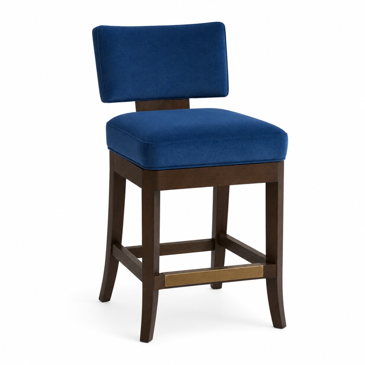 Wesley Hall Blue & Dark Wood Swivel Counter Stools - image-8