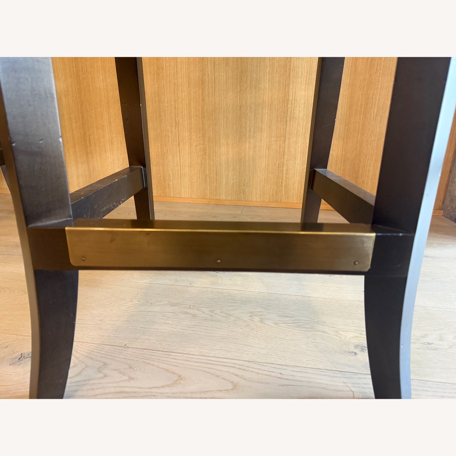 Wesley Hall Blue & Dark Wood Swivel Counter Stools - image-6