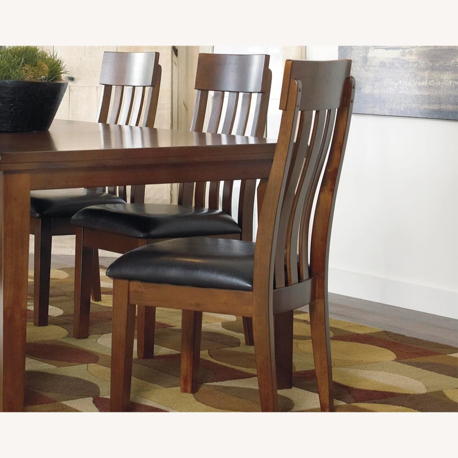 Ashley Furniture Dark Brown Wood Dining Set - image-5
