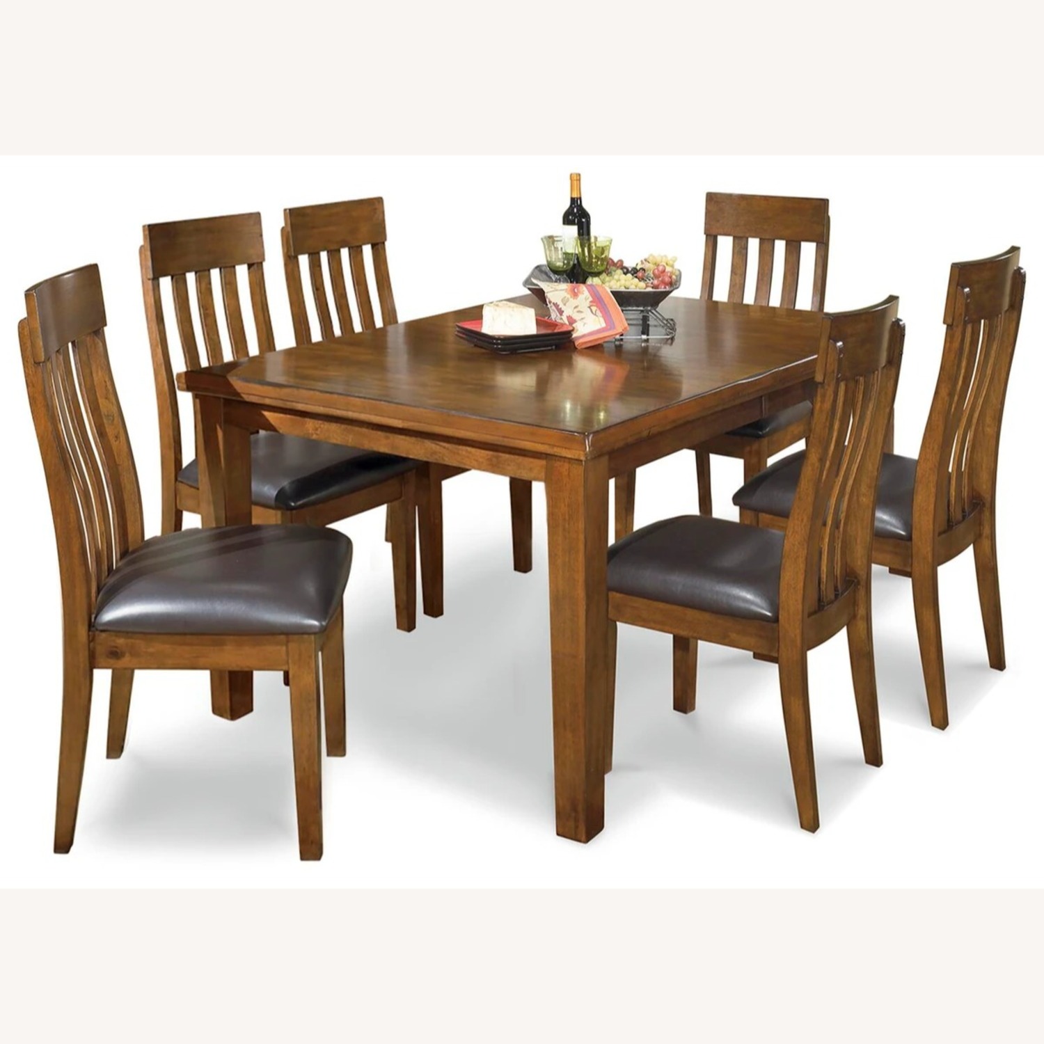 Ashley Furniture Dark Brown Wood Dining Set - image-7